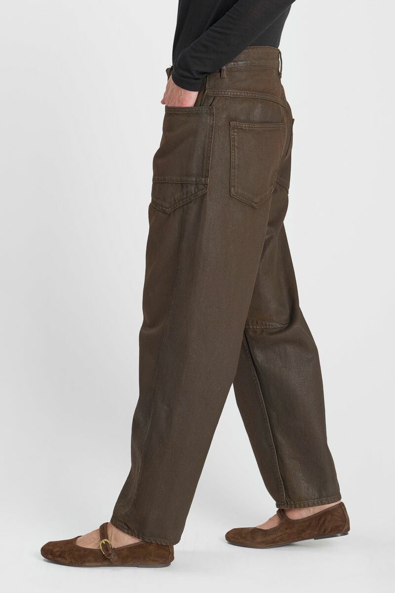 Jeans balloon Madie coated brown