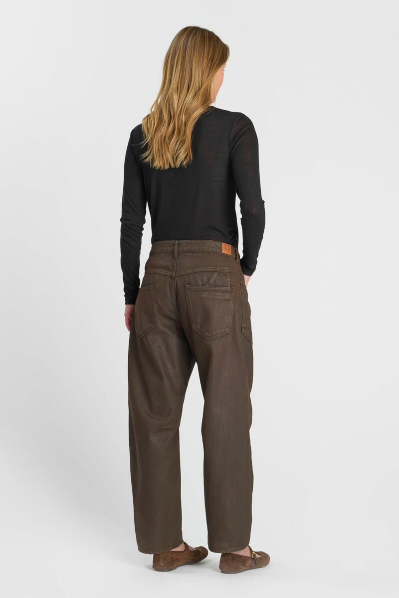 Jeans balloon Madie coated brown