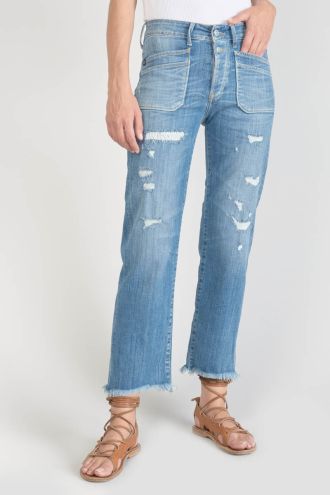 Jeans Pricilia high waist 7/8th destroy blue N°4
