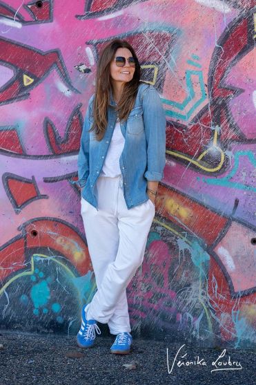 Chemise loose en jeans bleu clair Gérard by Véronika Loubry