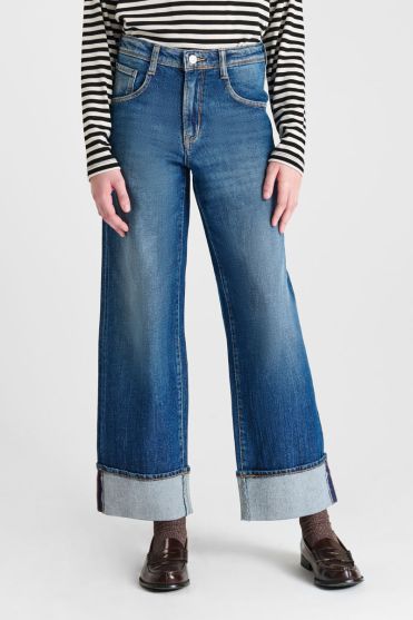 Jeans regular wide Revers high waist blue N°4