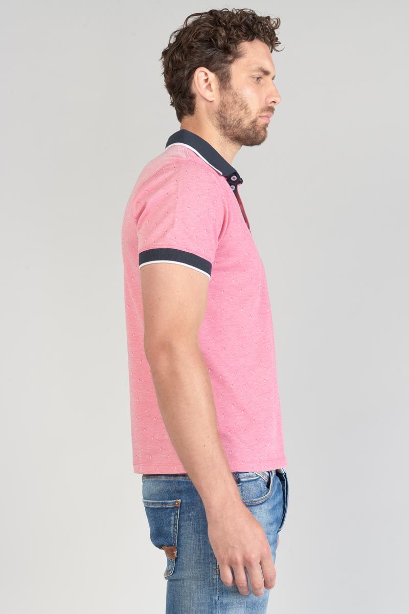 Pink jacquard polo des : Polo, Cerises : shirt Le Temps for wear Men ready to Novil