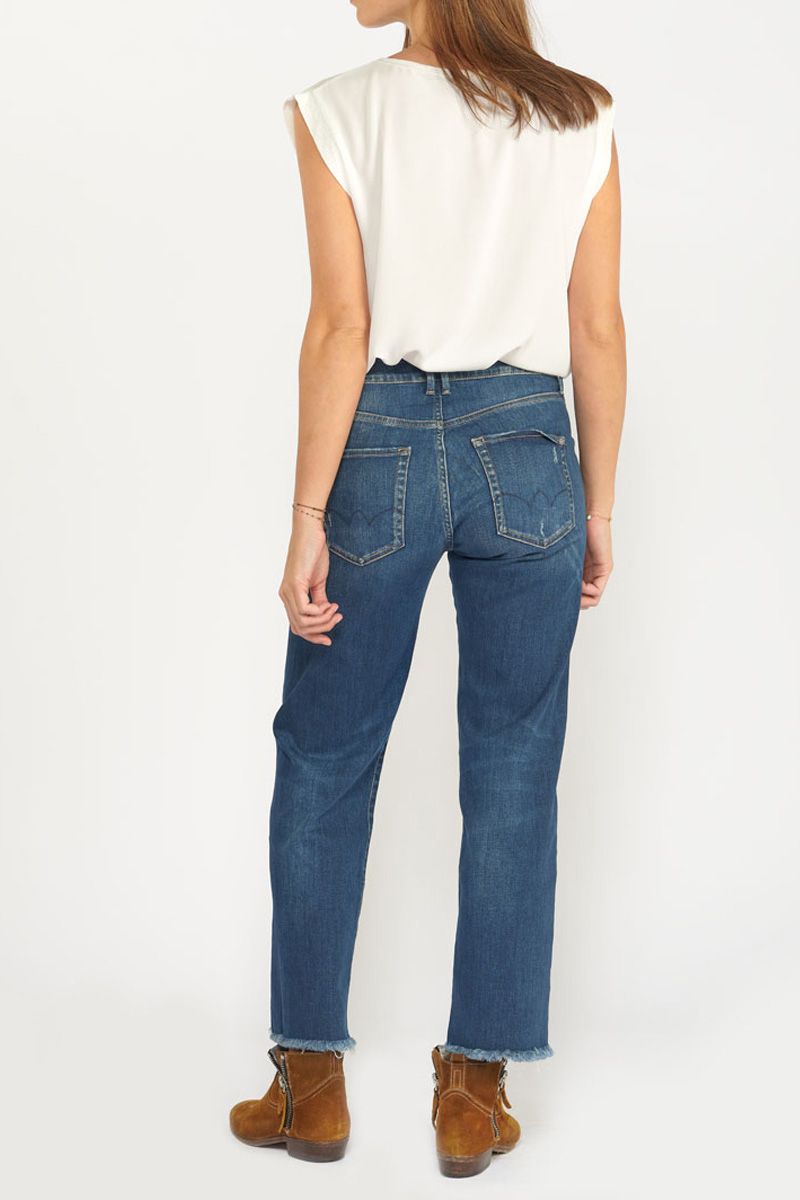 Jeans Pricilia high waist 7/8th destroy blue N°2