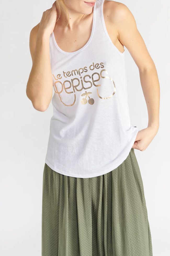 Cream Debtrame tank top