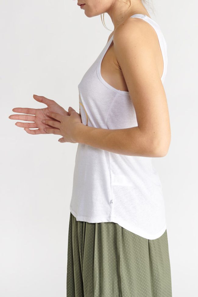 Cream Debtrame tank top