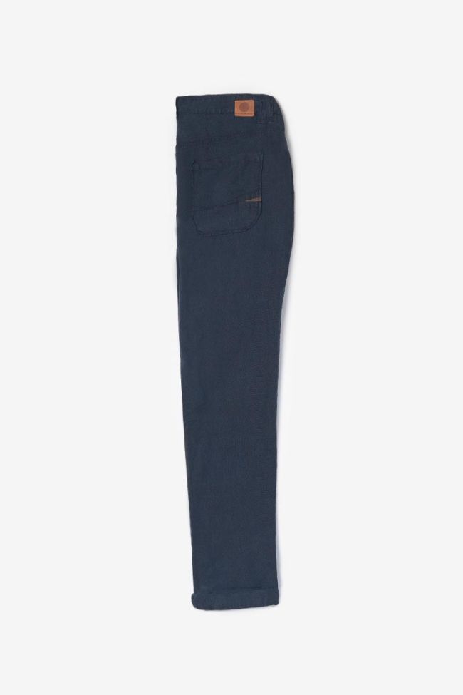 Navy blue linen Nesrone trousers