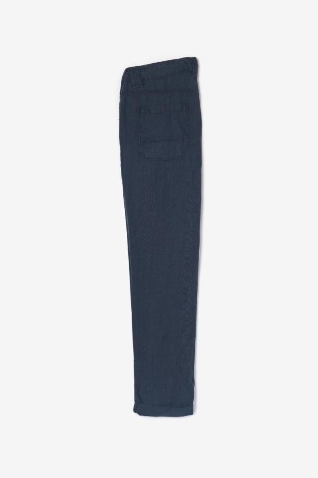 Navy blue linen Nesrone trousers