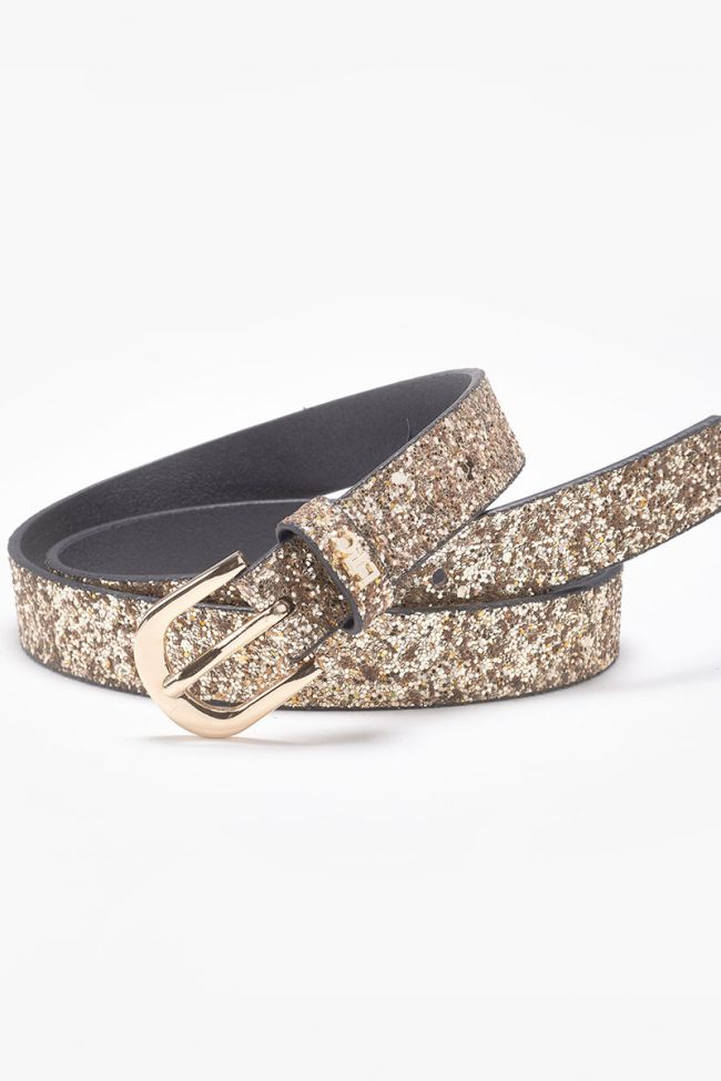 Glitter light gold belt