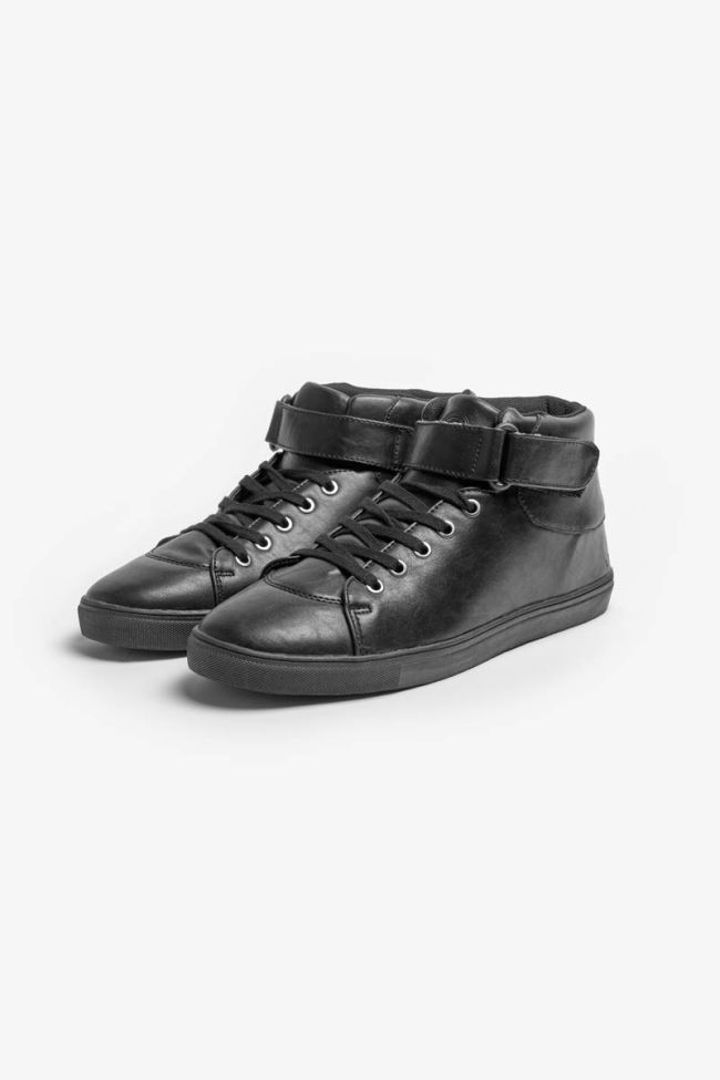 Soho black high top trainers