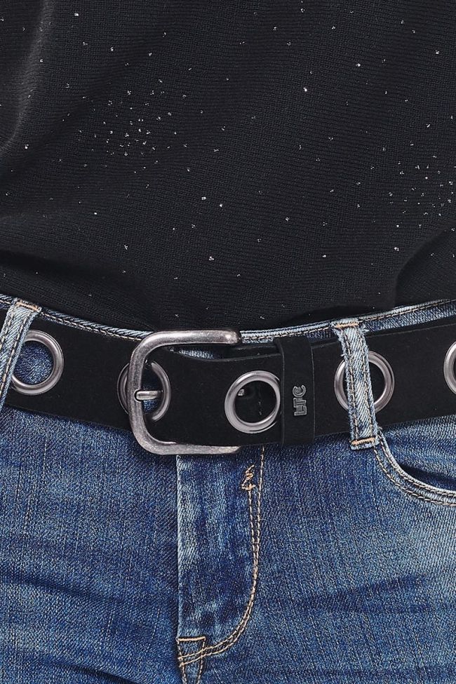 Black suede Caylie belt