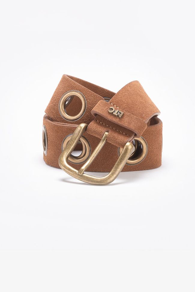 Cognac suede Caylie belt