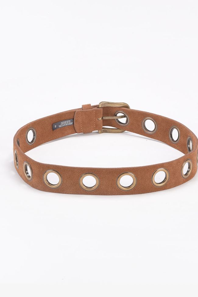 Cognac suede Caylie belt