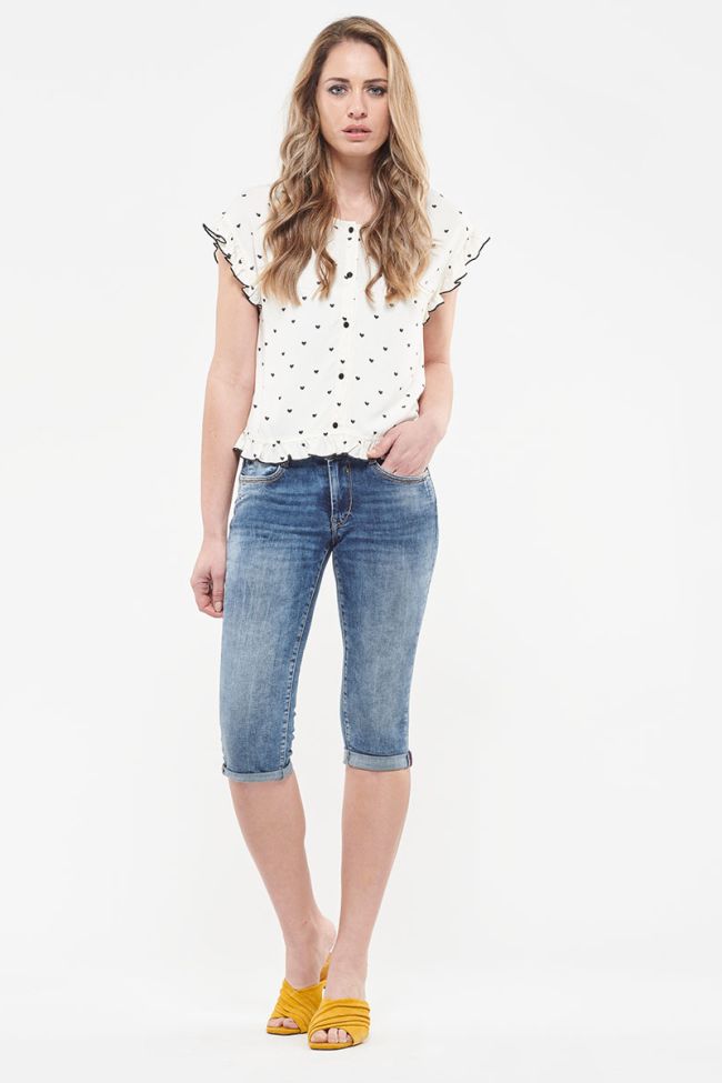 Washed blue Josia jeans capri