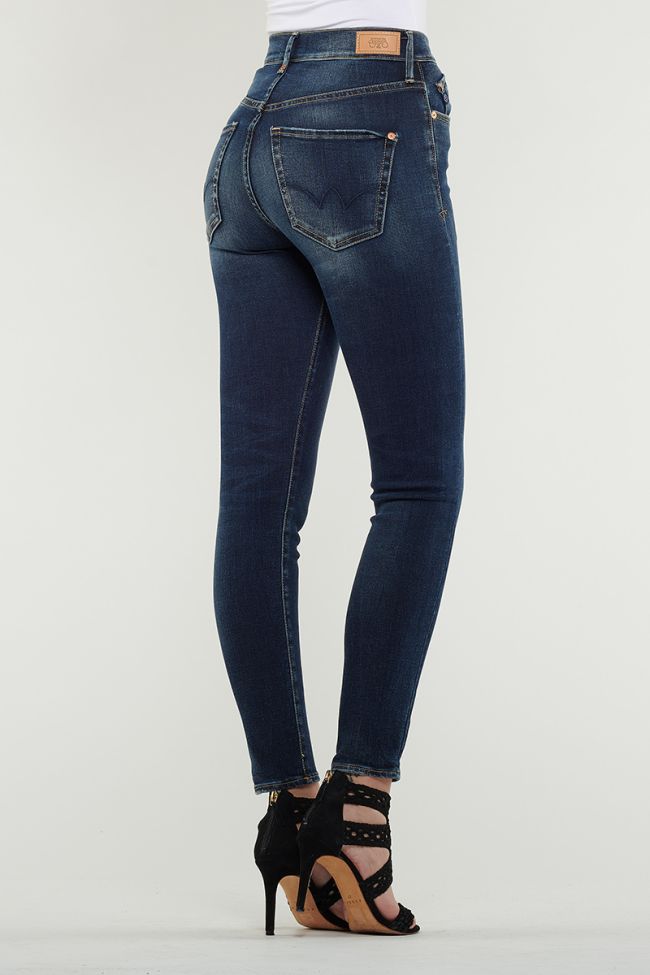 Dark Blue Power Skinny High Waisted Jeans