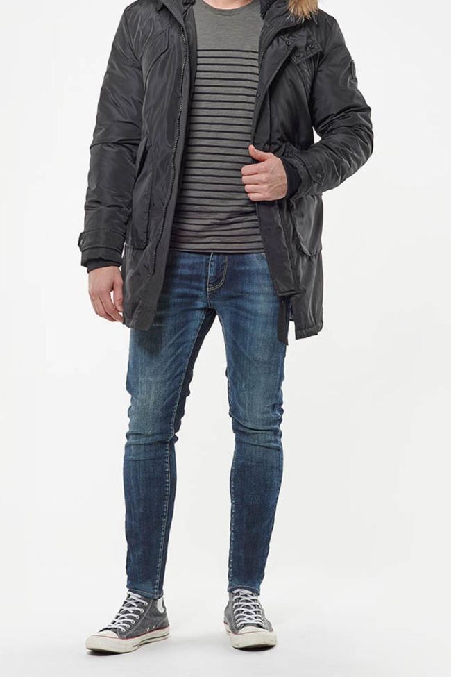 Clovis black parka with real fur