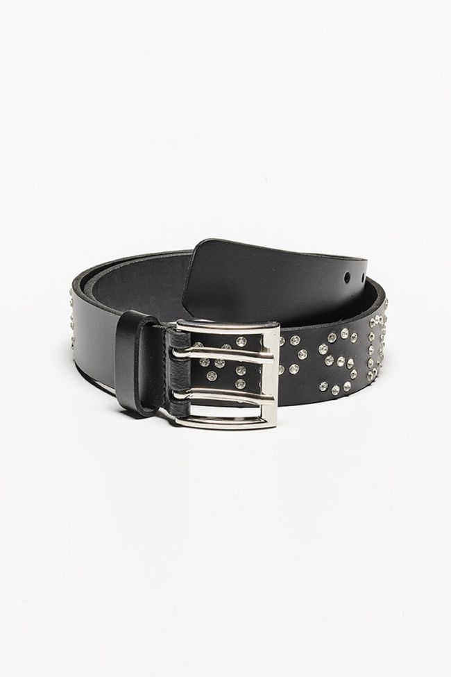 BLACK DIAM LEATHER BELT