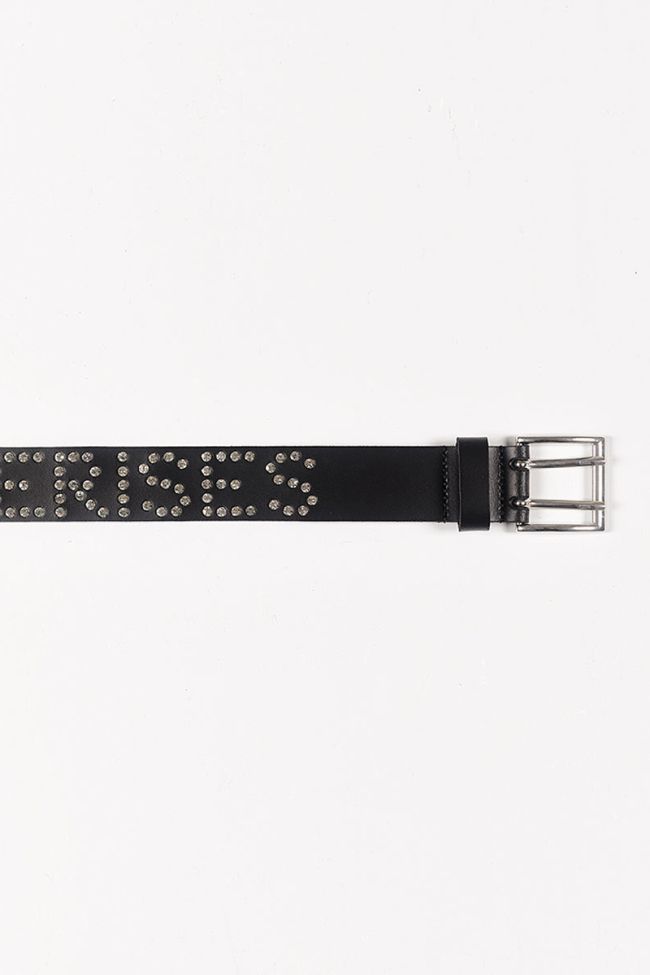 BLACK DIAM LEATHER BELT