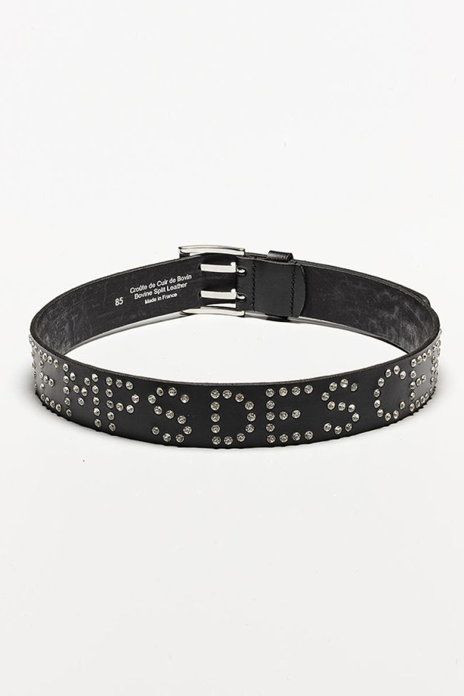 BLACK DIAM LEATHER BELT