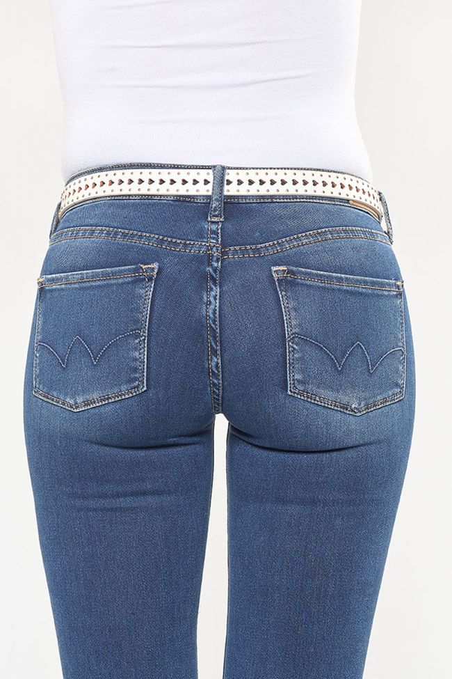 White heart leather belt