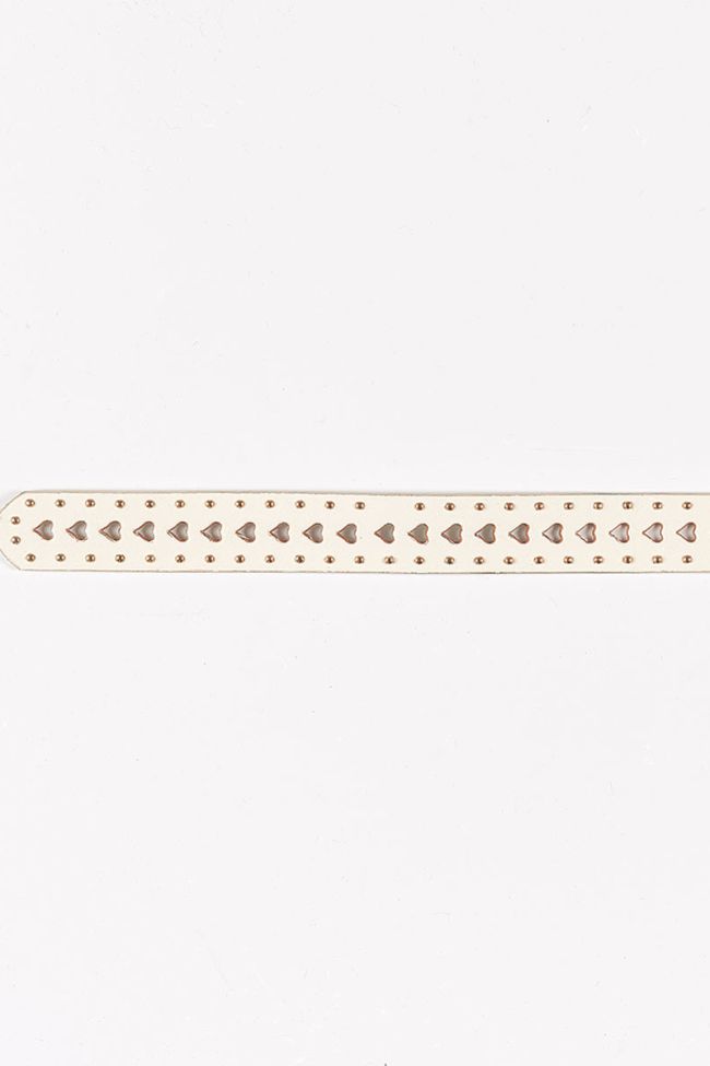 White heart leather belt