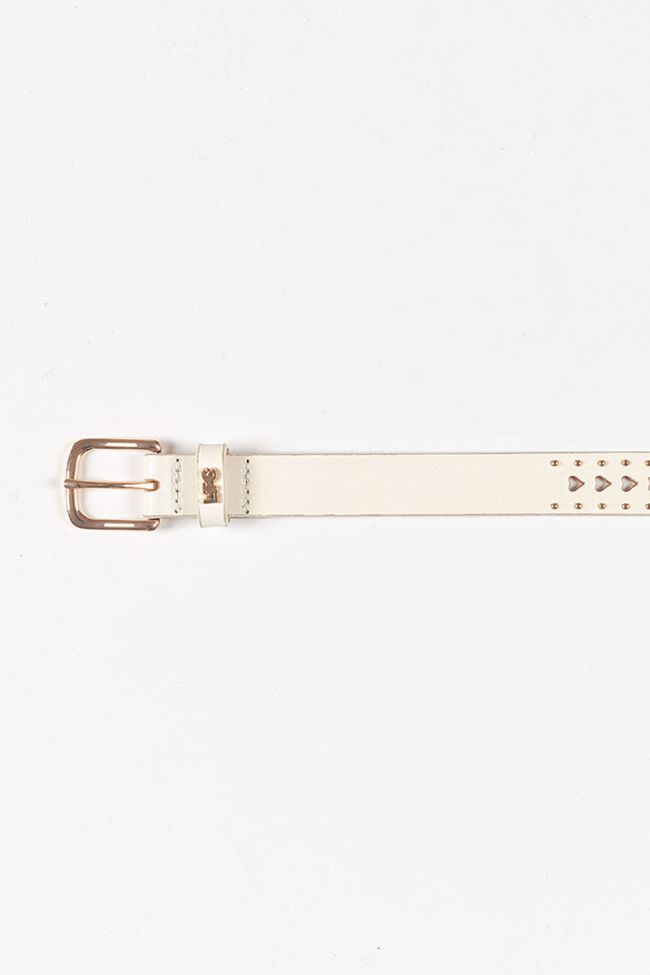 White heart leather belt