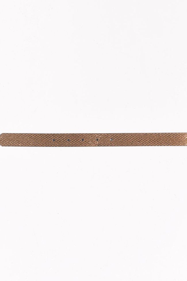 Pailful belt in golden leather