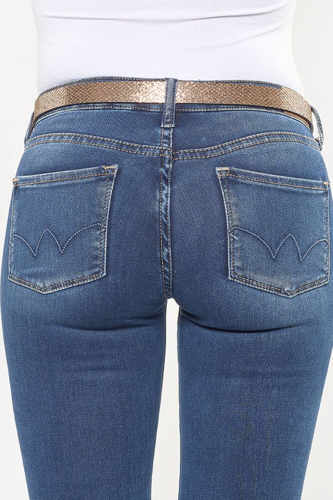 Pailful belt in golden leather