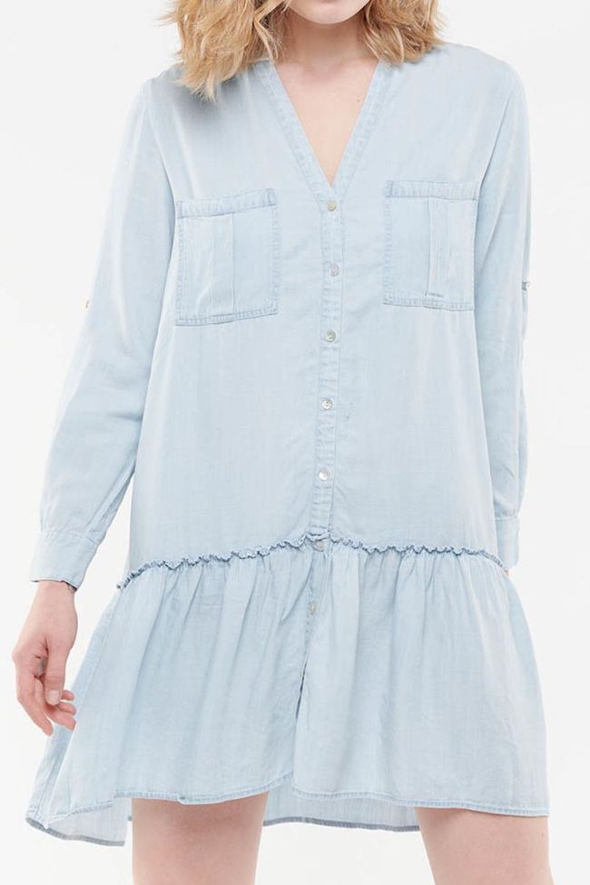 Amari blue denim shirt dress