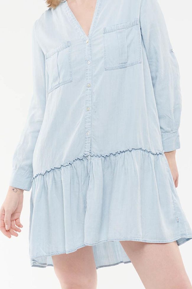 Amari blue denim shirt dress