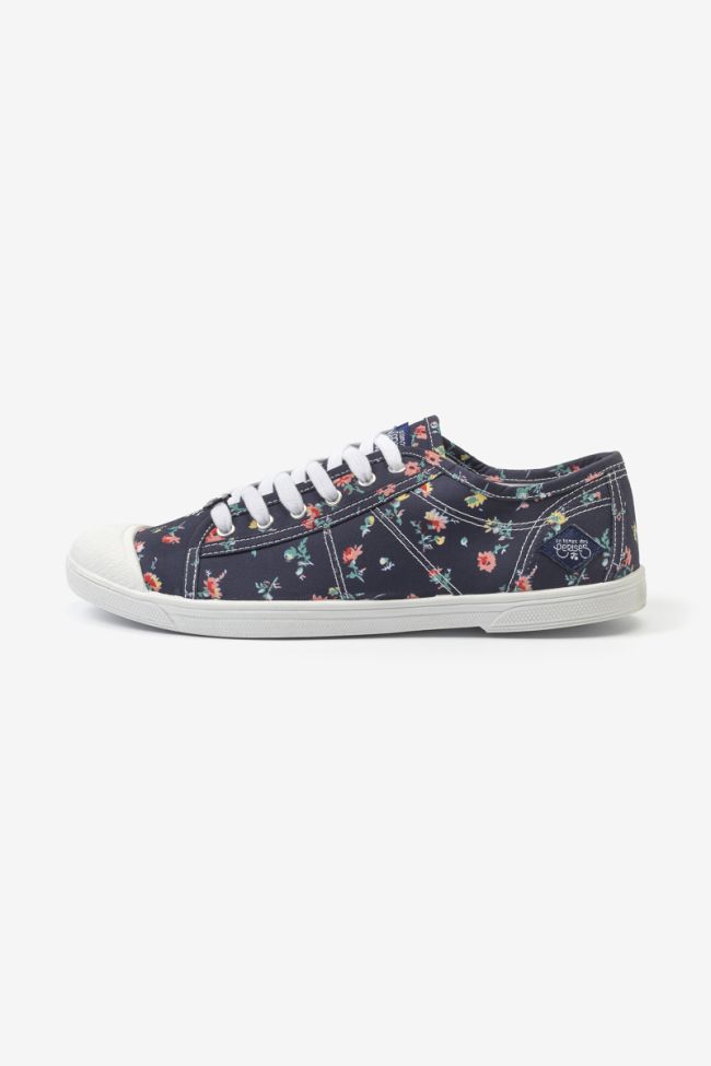Navy blue Basic trainers with floral pattern