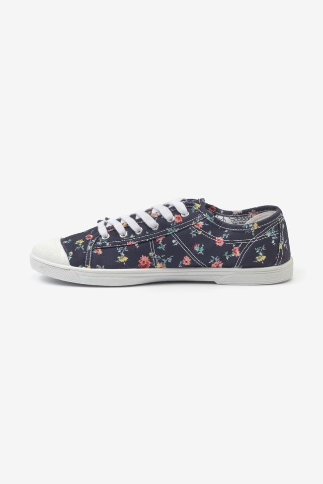 Navy blue Basic trainers with floral pattern