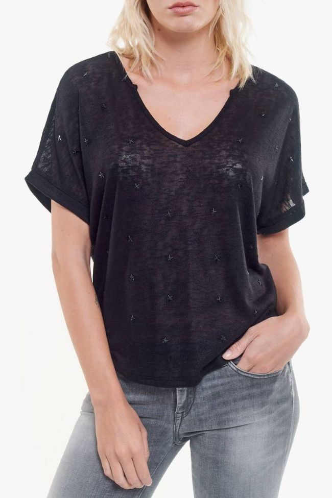 Black Bote t-shirt with black stars
