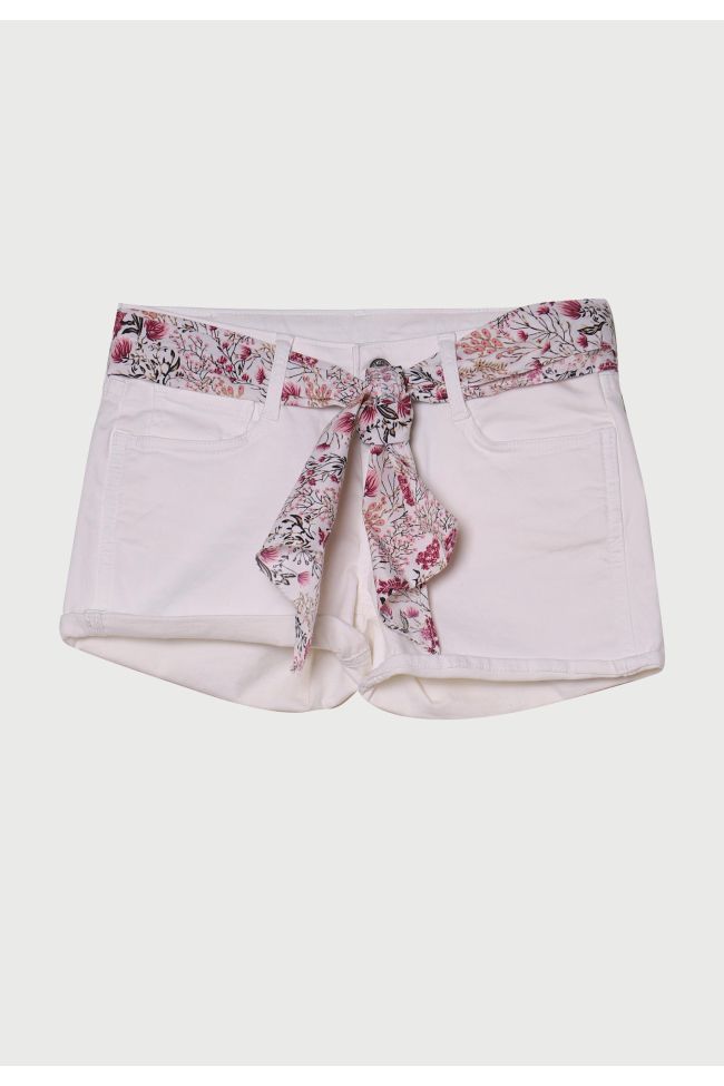 White denim shorts
