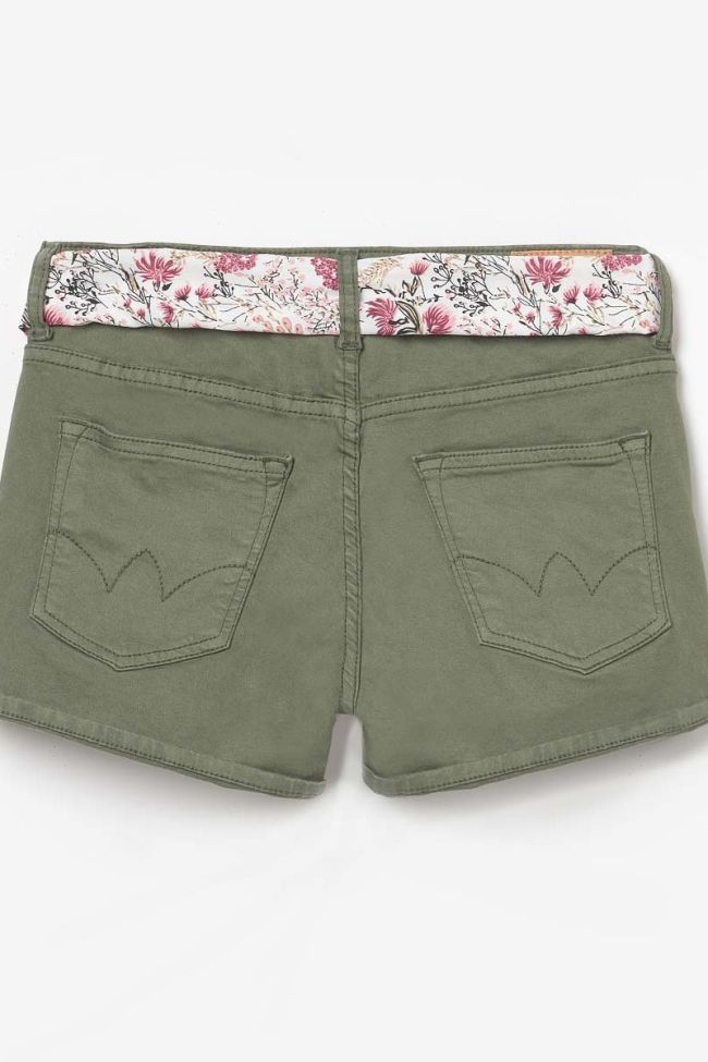 Khaki denim shorts