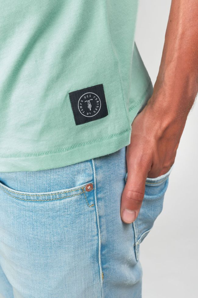 Turquoise blue Brown t-shirt