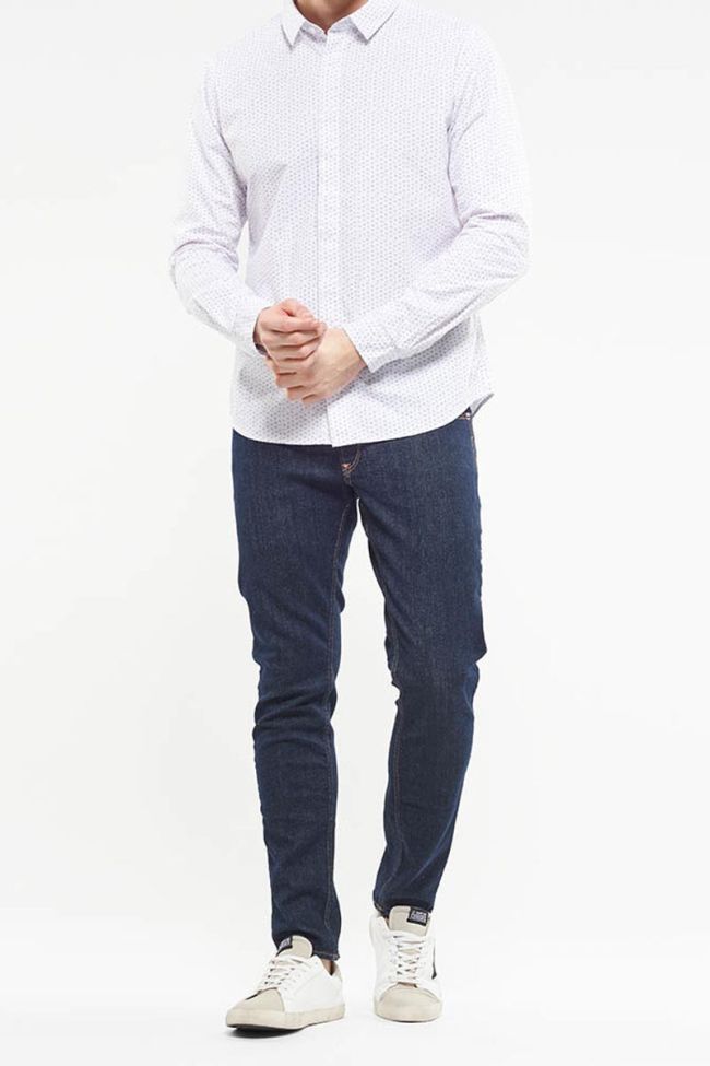 Casul white shirt with decorative patterns