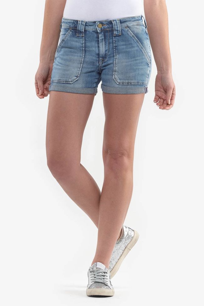 Bloom blue washed denim shorts