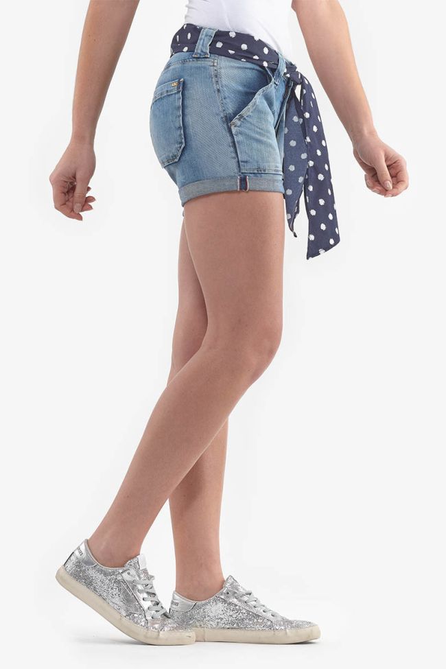 Bloom blue washed denim shorts
