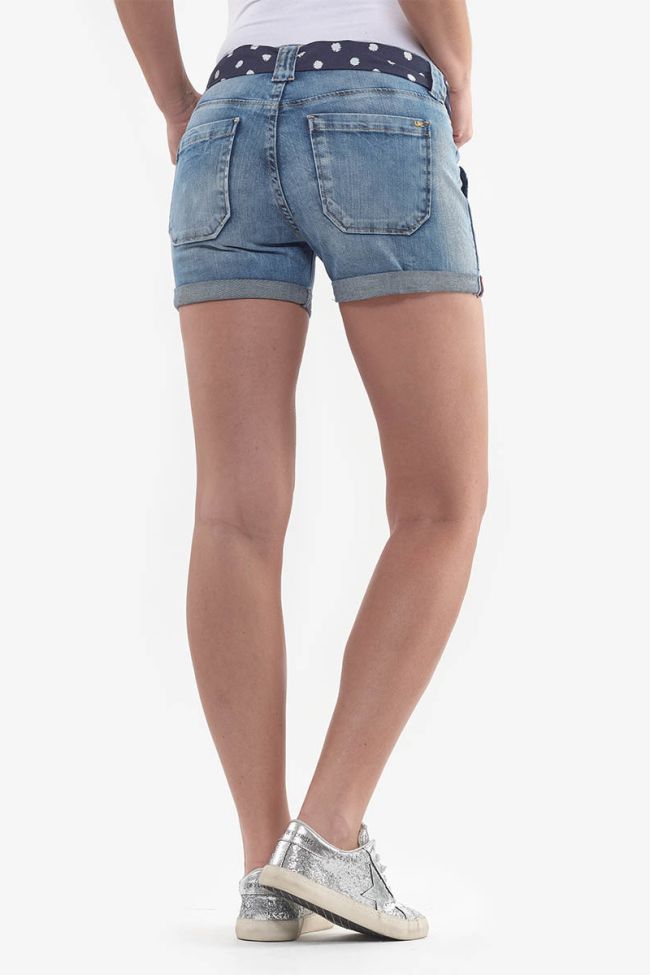 Bloom blue washed denim shorts