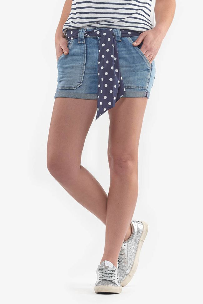 Bloom blue washed denim shorts