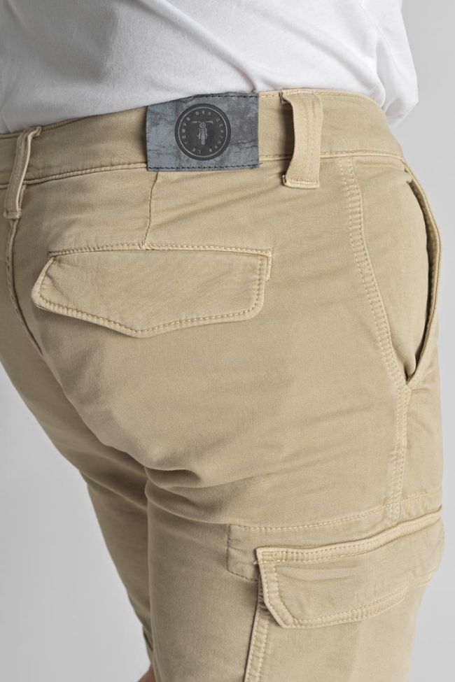 Beige Jogg Damon army-style Bermuda shorts