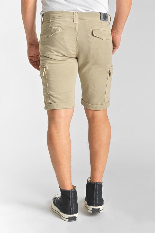 Beige Jogg Damon army-style Bermuda shorts