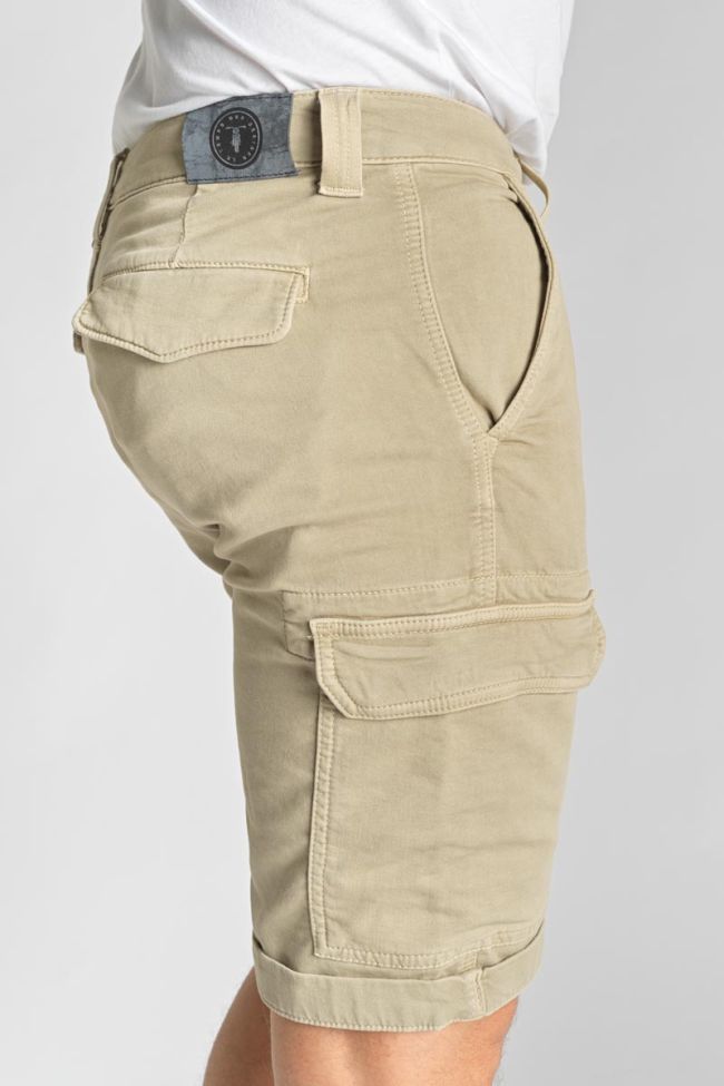 Beige Jogg Damon army-style Bermuda shorts