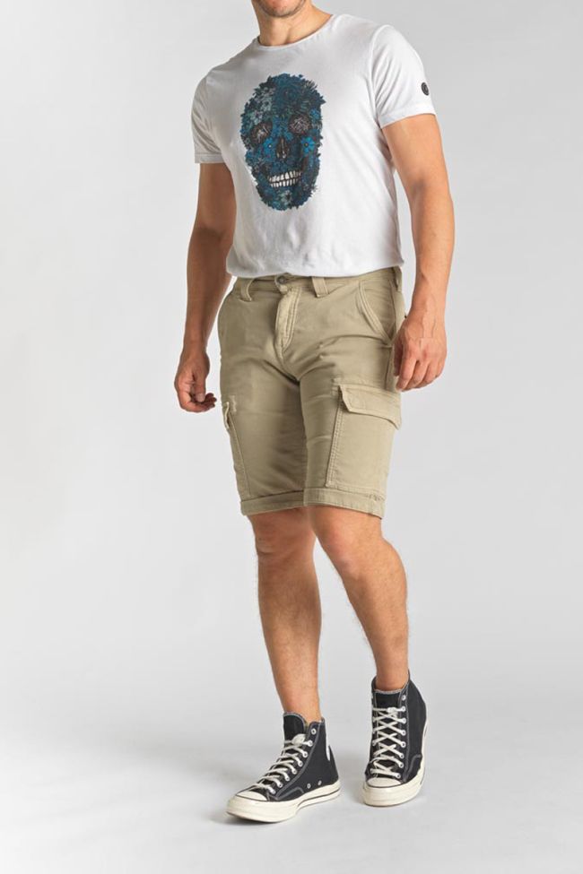 Beige Jogg Damon army-style Bermuda shorts