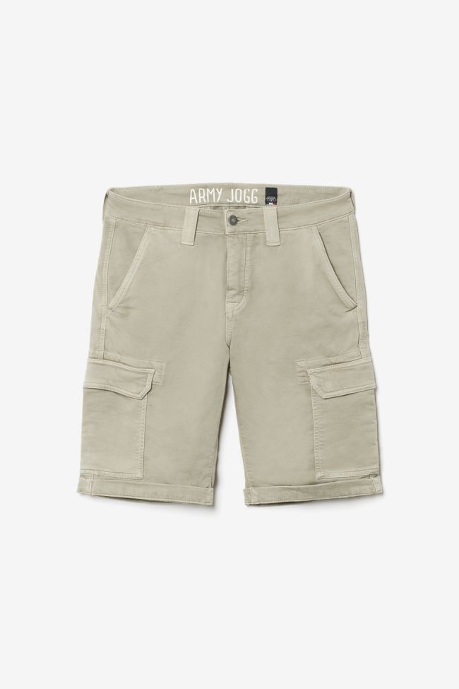 Beige Jogg Damon army-style Bermuda shorts