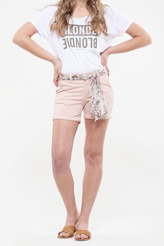 Live light pink chino shorts