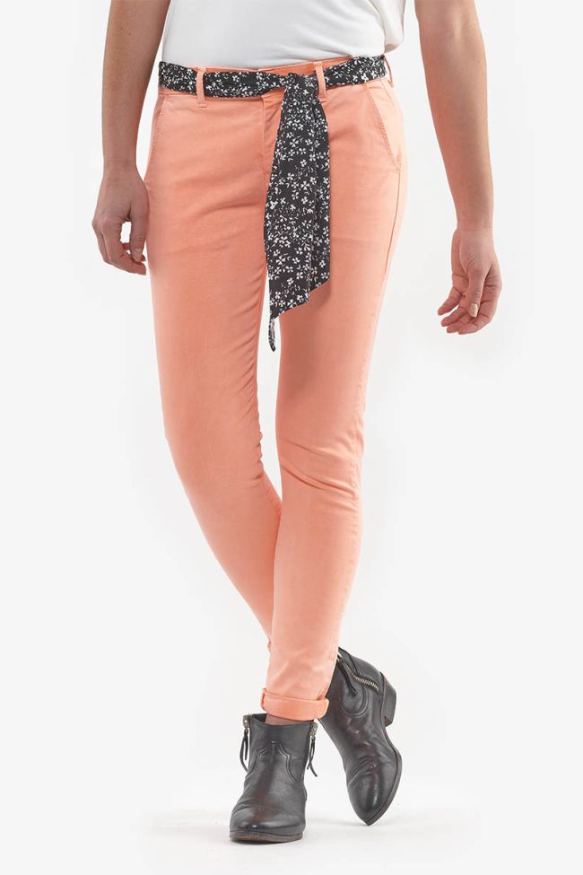 Neon coral chinos