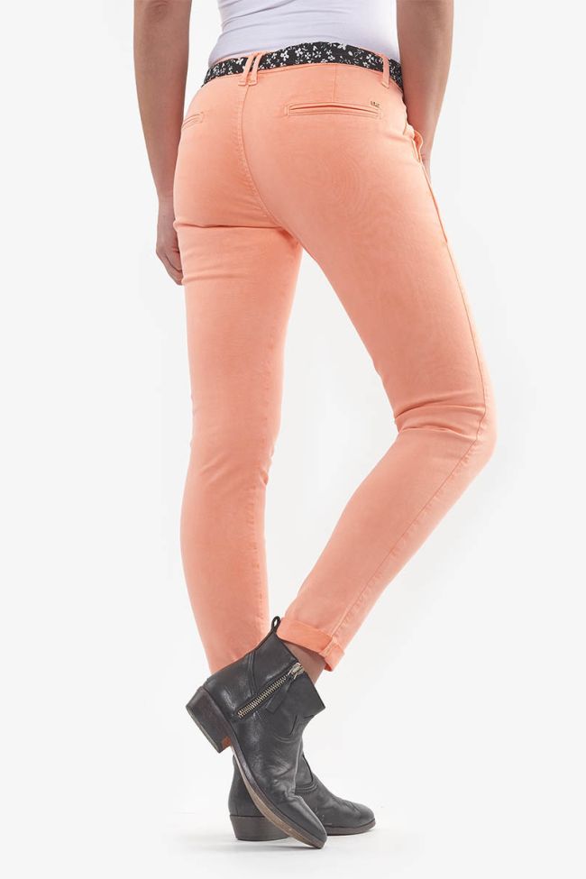 Neon coral chinos