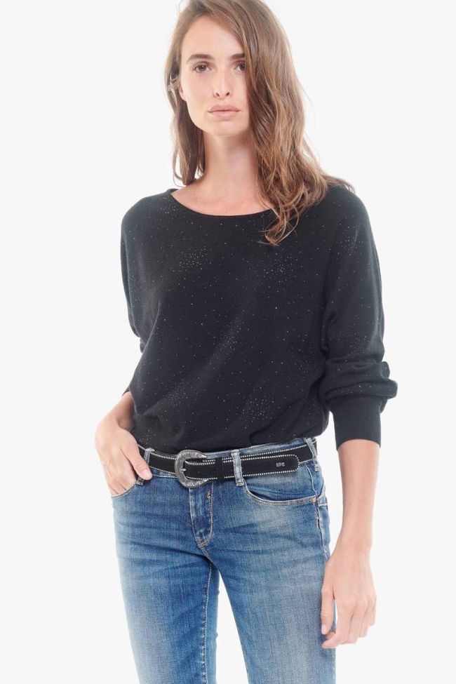 Black leather Bisso belt