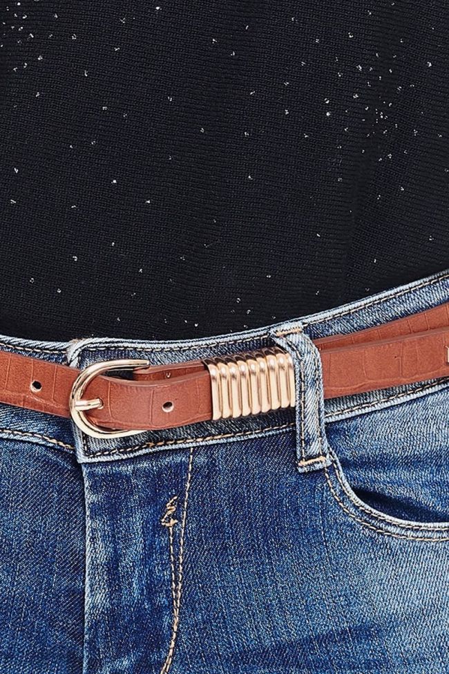 Brown leather Célia belt